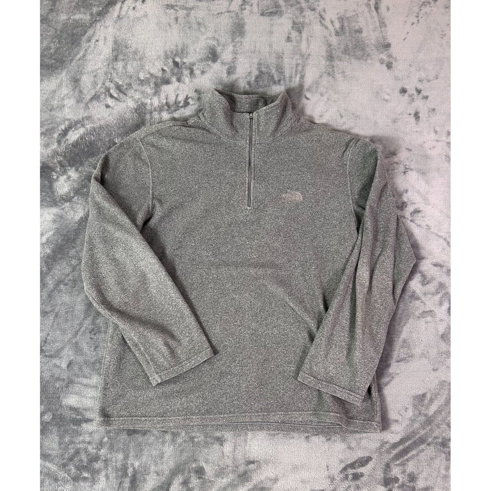 Vintage The‎ North Face 1/4 Zip Fleece Pullover Men's L Gray Embroidered Logo